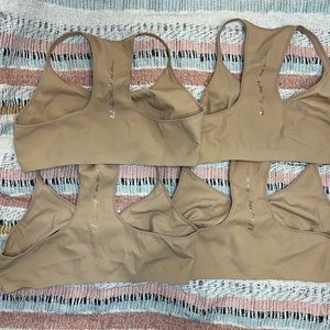5 American Eagle Aerie Let The Real Me Shine Bras (4 Nude, 1 Pink)